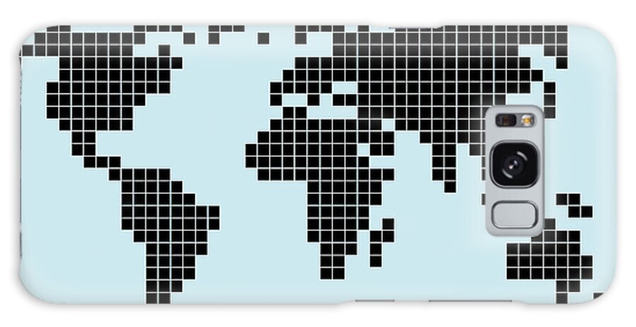 Parallel Galaxy Case featuring the digital art 8-bit Style World Map by Malte Mueller