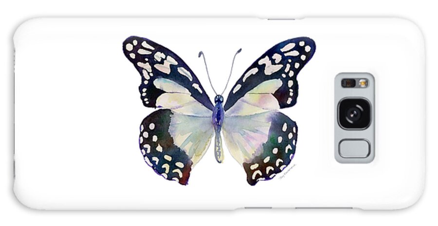 Angola White Lady Butterfly Galaxy Case featuring the painting 90 Angola White Lady Butterfly by Amy Kirkpatrick