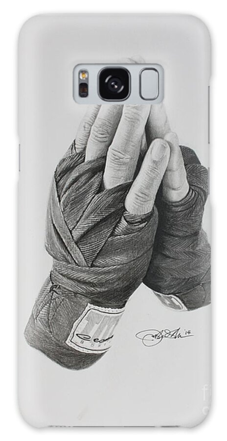 Boxing Galaxy Case featuring the drawing A Boxer's Prayer by Joshua Navarra
