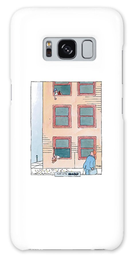 A Boy Leaning Out Of The Third Story Window Galaxy Case