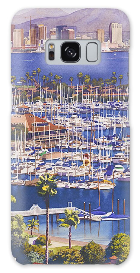 San Diego Galaxy Case featuring the painting A Clear Day in San Diego by Mary Helmreich