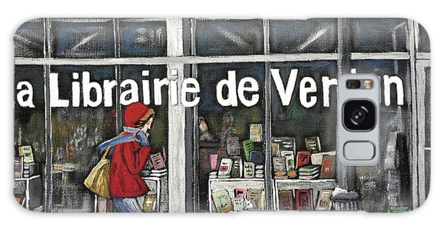 La Librairie De Verdun Galaxy Case featuring the painting A Cold Day in Verdun Librairie de Verdun by Reb Frost