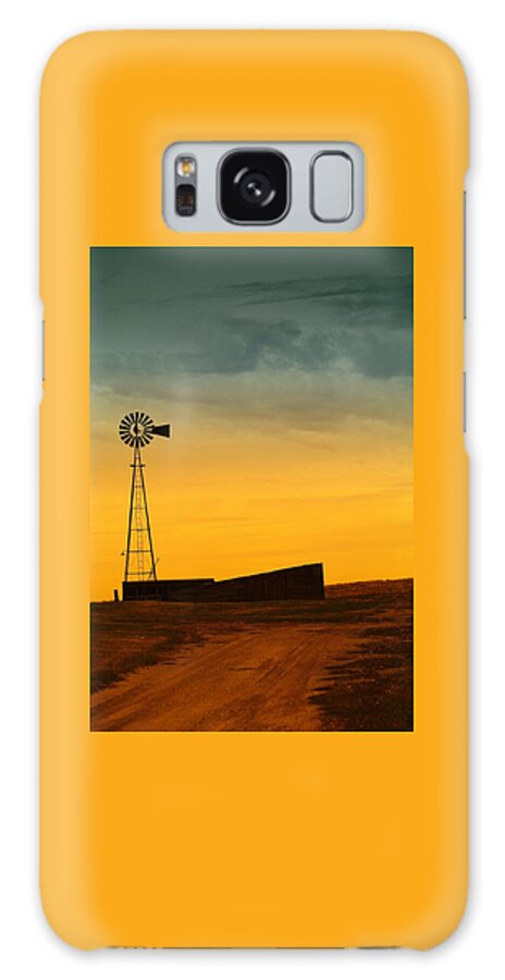 Barns Galaxy Case featuring the photograph A Dakota Windmill by Jeff Swan