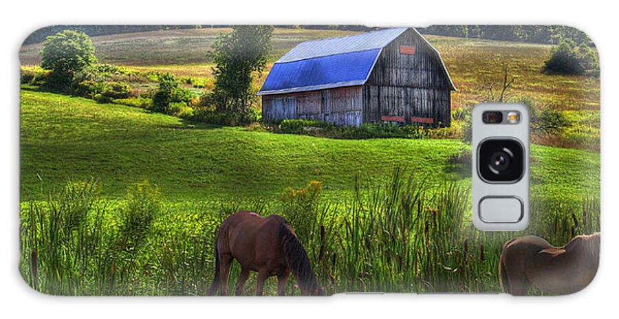 08-25-2014 Country Rural Galaxy Case featuring the digital art A Horses Life by Sharon Batdorf