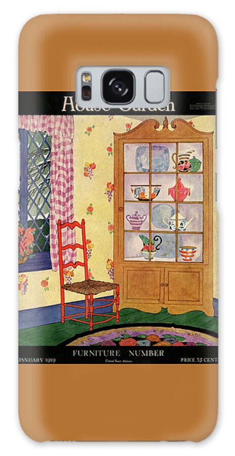 A House And Garden Cover Of A Chair By A Cabinet Galaxy Case