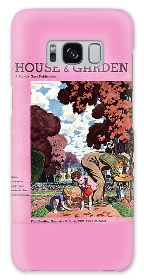 A House And Garden Cover Of People Gardening Galaxy Case