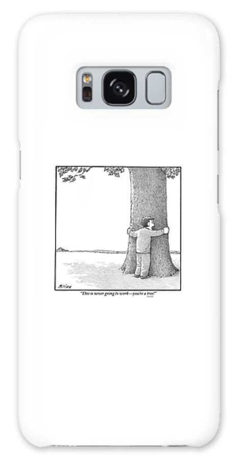 A Man Hugging A Tree Speaks To It Forlornly Galaxy Case