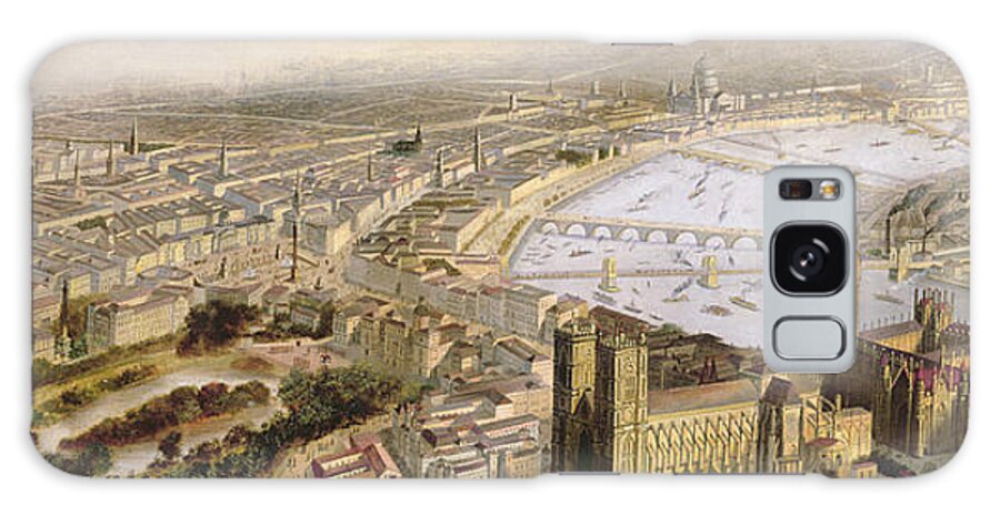 Westminster Abbey Galaxy Case featuring the painting A Panoramic View Of London by English School