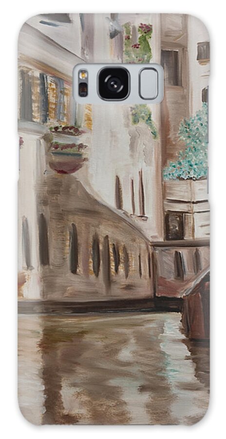 Waterscape Galaxy S8 Case featuring the painting A Quiet Venice Canal by Chuck Gebhardt