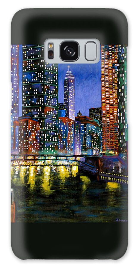 Chicago River Painting Galaxy Case featuring the painting A River Runs Through It by J Loren Reedy