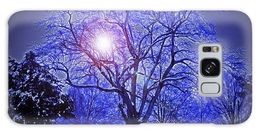 A Snow Glow Evening Galaxy Case featuring the photograph A Snow Glow Evening by Lydia Holly