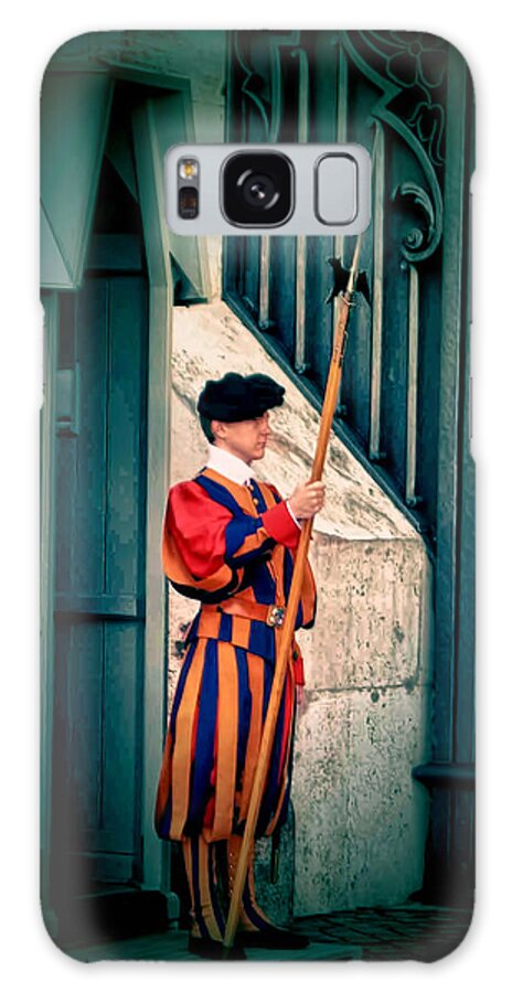 Papal Guard Galaxy Case featuring the photograph A Swiss Guard by Tom Prendergast
