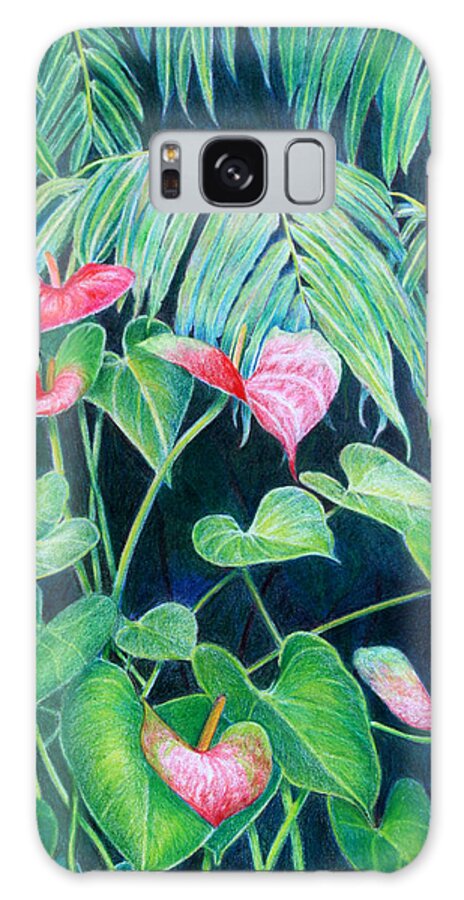 Flora Galaxy Case featuring the painting A Touch of Red by Mariarosa Rockefeller