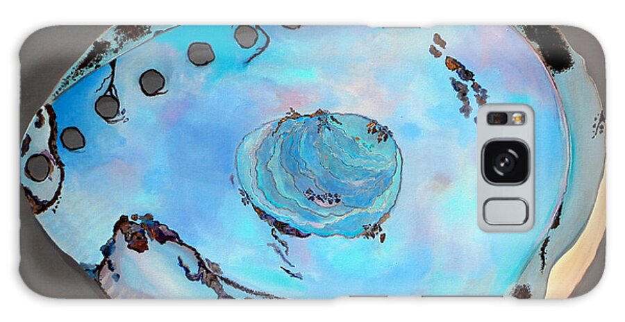 Sea Shell Galaxy Case featuring the painting Abalone Sea Shell by Karyn Robinson