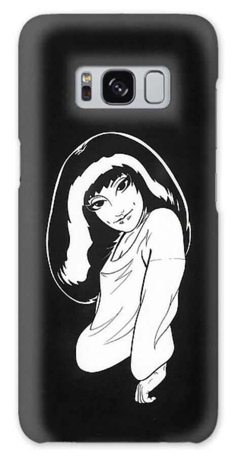 Vampire Galaxy S8 Case featuring the drawing Abbey on Black Field by Richard Moore