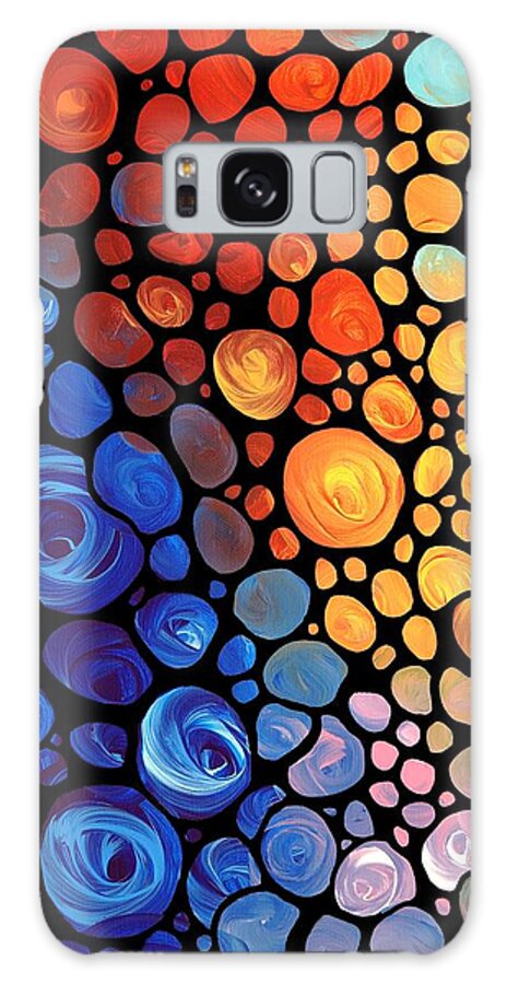 Abstract Galaxy Case featuring the painting Abstract 1 - Colorful Mosaic Art - Sharon Cummings by Sharon Cummings