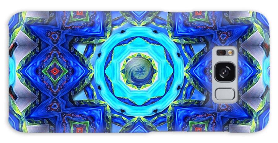 Blue Galaxy Case featuring the photograph Abstract Glass Mandala by Deborah Smith
