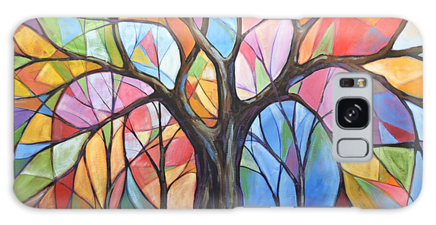 Nature Galaxy Case featuring the painting Abstract Original Tree Art Painting ... Colors of the Wind by Amy Giacomelli