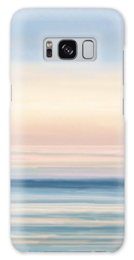 Abstract Galaxy Case featuring the painting Abstract Pink Sunset Panel One by Stephen Jorgensen