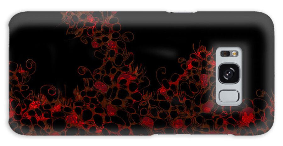 Red. Black. Orange Galaxy Case featuring the digital art Abstract3 by Shabnam Nassir