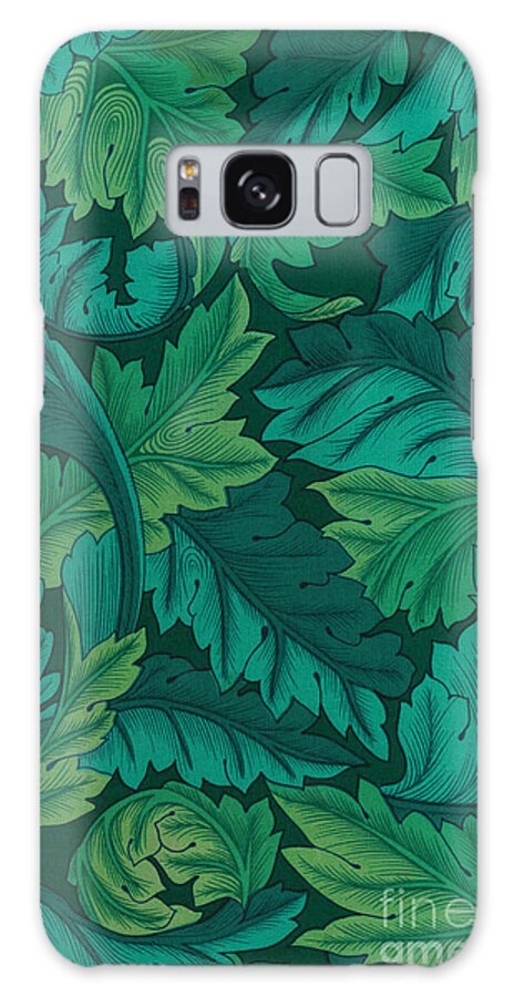 Vintage Galaxy Case featuring the digital art Acanthus Leaves in Jade Green by Melissa A Benson