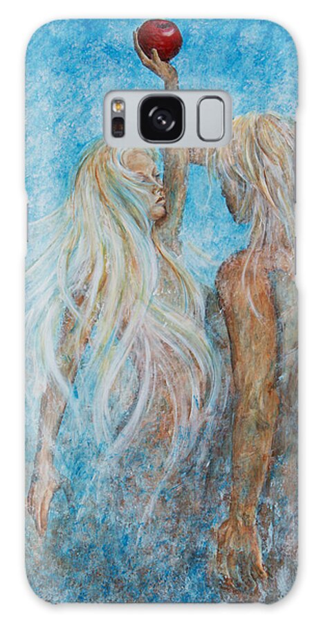 Adam And Eve Galaxy Case featuring the painting Adam and Eve by Nik Helbig