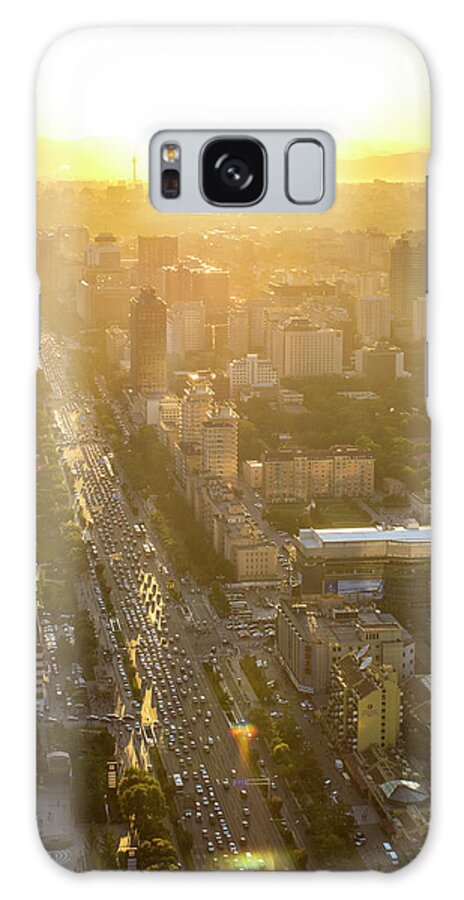 Apartment Galaxy Case featuring the photograph Aerial View Of Downtown Beijing by Shan Shui