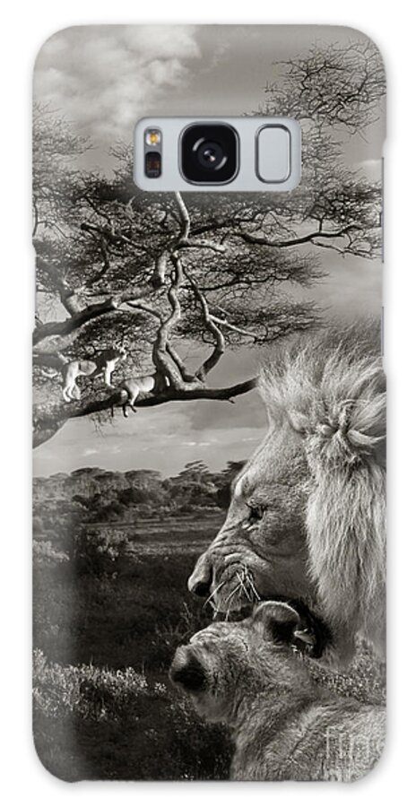 Lion Galaxy Case featuring the photograph African scene by Christine Sponchia