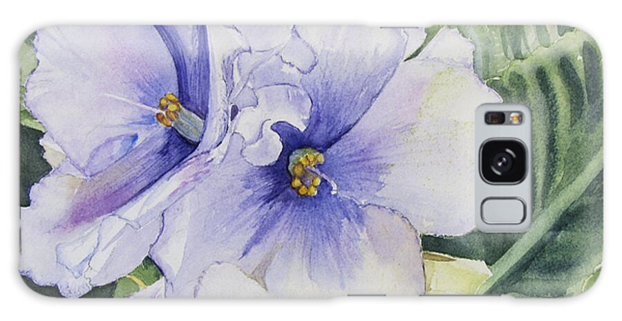 Watercolor Galaxy Case featuring the painting African Violet by Carol Flagg