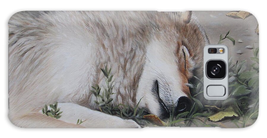 Wolf Galaxy Case featuring the painting Afternoon Nap by Tammy Taylor