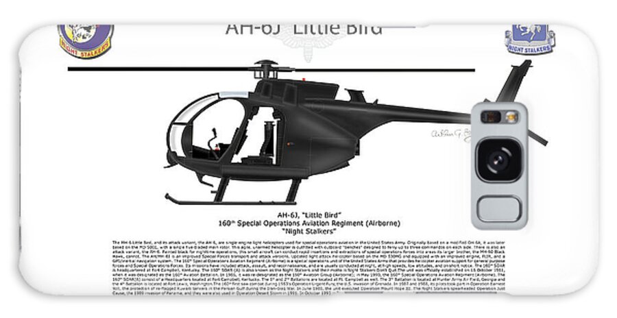 Helicopter Galaxy Case featuring the digital art AH-6J Little Bird by Arthur Eggers