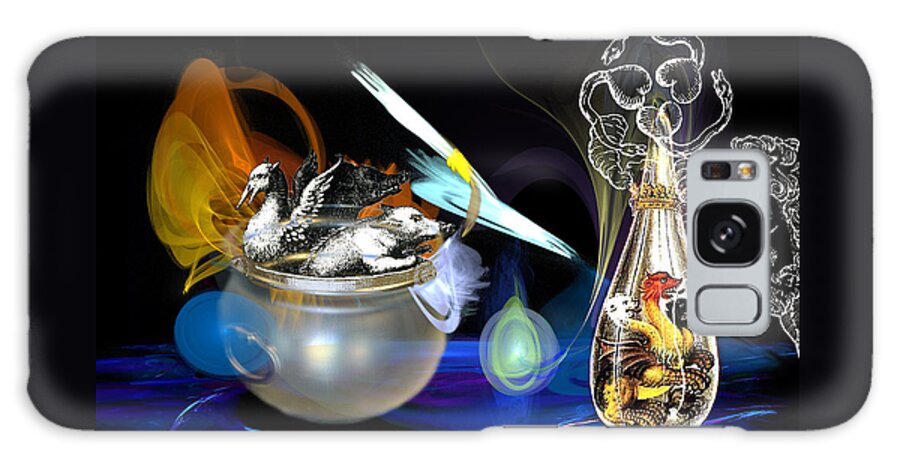 Alchemy Galaxy Case featuring the digital art Alchemist's Workbench by Lisa Yount