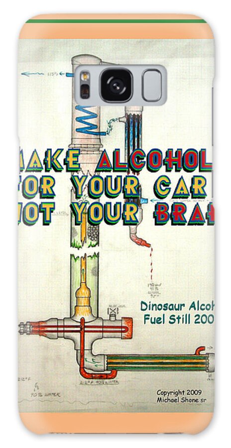 Alcohol Galaxy S8 Case featuring the drawing Alcohol for Car not Brain Poster by Michael Shone SR