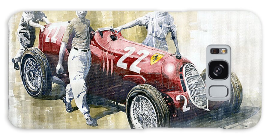 Watercolor Galaxy Case featuring the painting 1937 Coppa Ciano Race Alfa Romeo 12C-36 Tazio Nuvolari by Yuriy Shevchuk