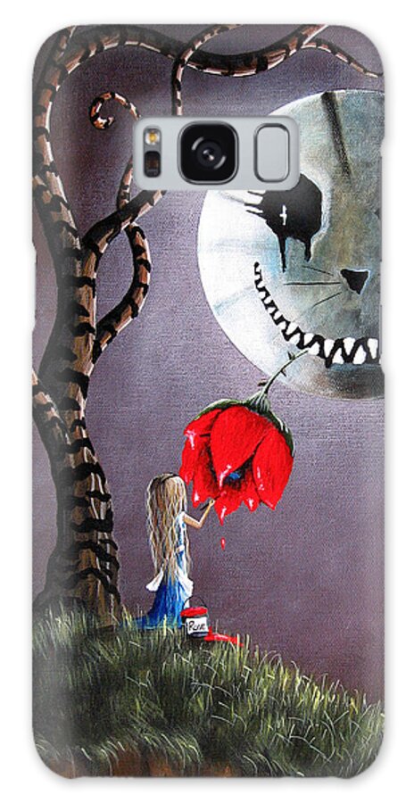 Alice In Wonderland Galaxy Case featuring the painting Alice In Wonderland Original Artwork - Alice And The Dripping Rose by Moonlight Art Parlour