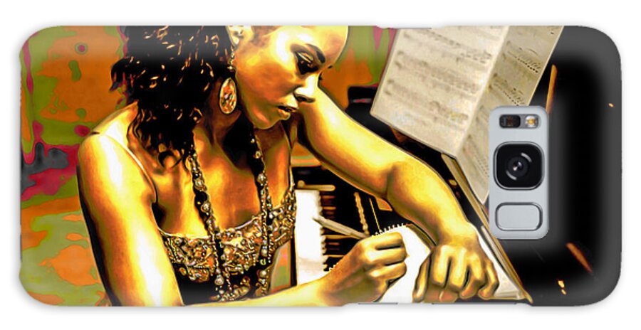 Alicia Keys Galaxy Case featuring the painting Alicia Keys by Fli Art