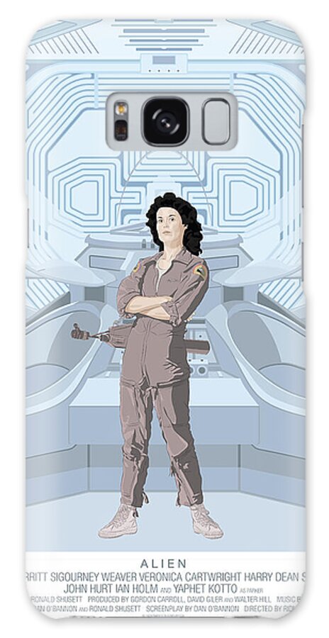 Alien Galaxy Case featuring the digital art Alien 1979 Movie Poster - feat. Ripley by Peter Cassidy