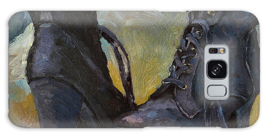 Boots Galaxy Case featuring the painting Ali's boots by Jeff Dickson
