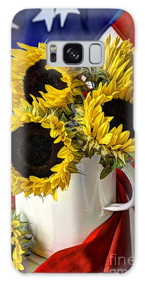 Sunflowers Galaxy Case featuring the photograph All American Sunflowers by Sarah Schroder