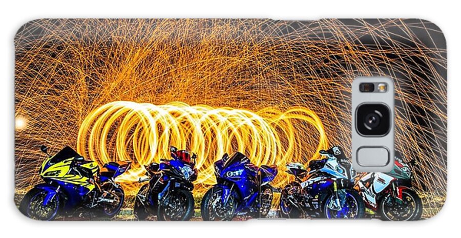 Motorcycle Galaxy Case featuring the photograph All awirl by Lawrence Christopher