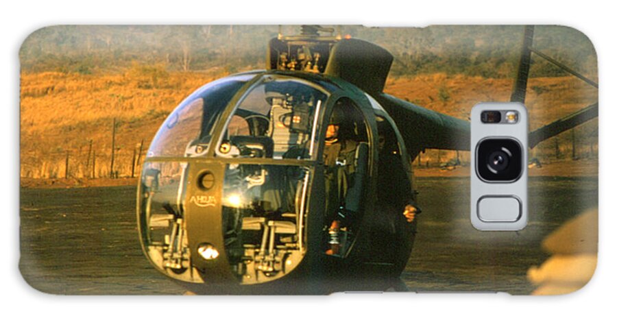 Oh-6 Galaxy Case featuring the photograph Aloha OH-6 Cayuse Light Observation  Helicopter LZ Oasis Vietnam 1968 by Monterey County Historical Society