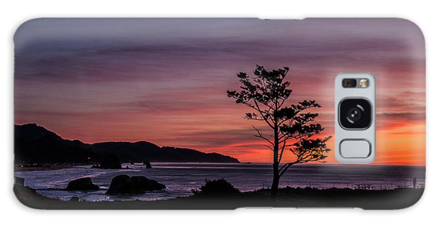 Oregon Coast Galaxy Case featuring the photograph Alone at Sunset by Cassius Johnson