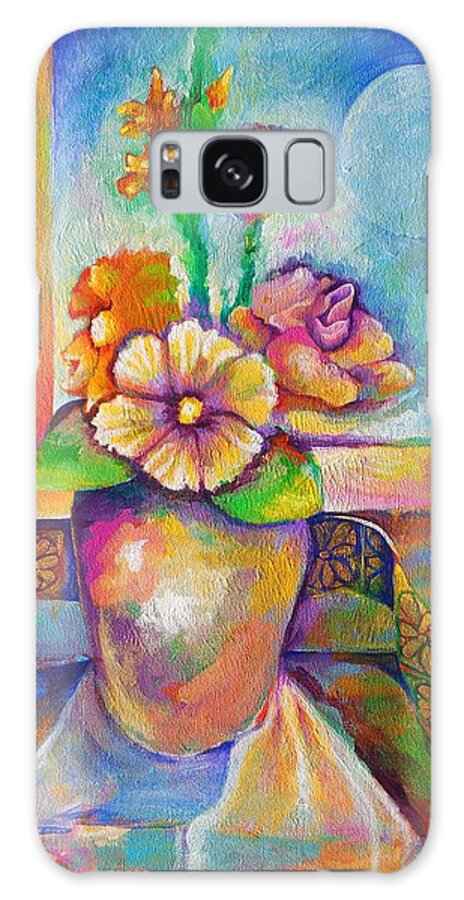 Corey Habbas Galaxy Case featuring the painting Alone with the Last Remaining Flowers by Corey Habbas