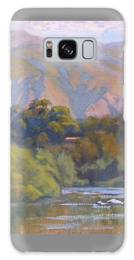 Santa Monica Mountains Galaxy Case featuring the painting Along Malibu Creek by Sharon Weaver