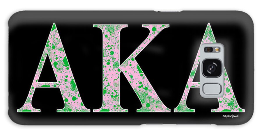 Alpha Kappa Alpha Galaxy Case featuring the digital art Alpha Kappa Alpha - Black by Stephen Younts