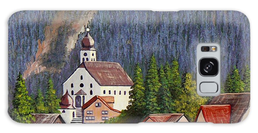 Painting Galaxy Case featuring the painting Alpine Church by Ray Nutaitis