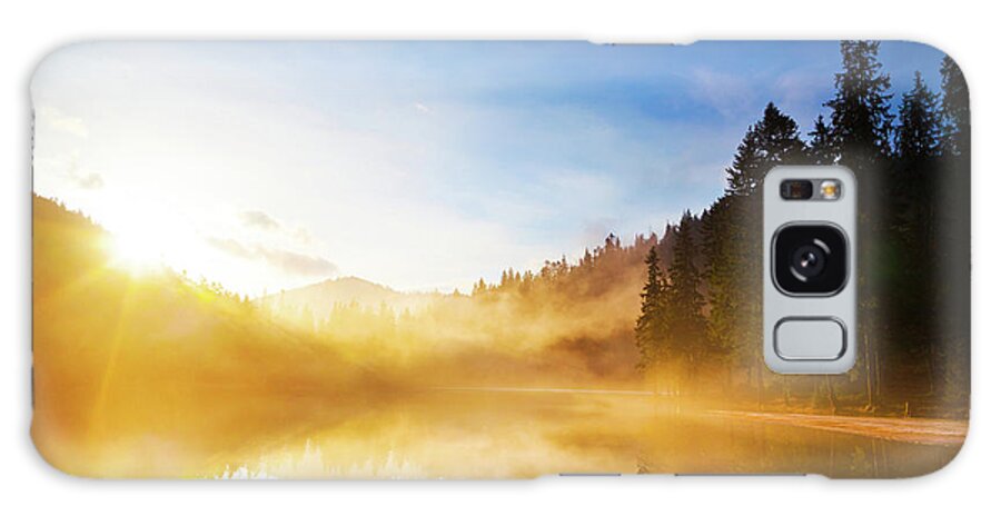 Cool Attitude Galaxy Case featuring the photograph Alpine Lake In Fog by Yourapechkin