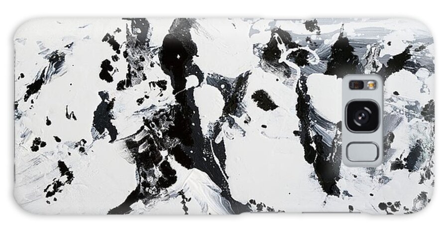 Black And White Painting Galaxy Case featuring the painting Alps In Black And White by Lidija Ivanek - SiLa