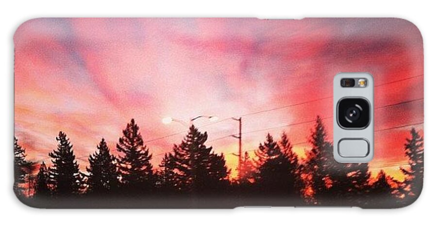  Galaxy Case featuring the photograph Amazing Sunrise This Morning In Portland by Mike Warner
