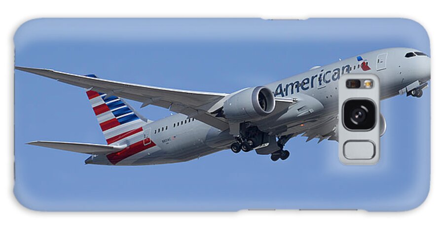 Airplane Galaxy S8 Case featuring the photograph American Airlines second Boeing 787-823 N801AC take-off Phoenix Sky Harbor March 9 2015 by Brian Lockett